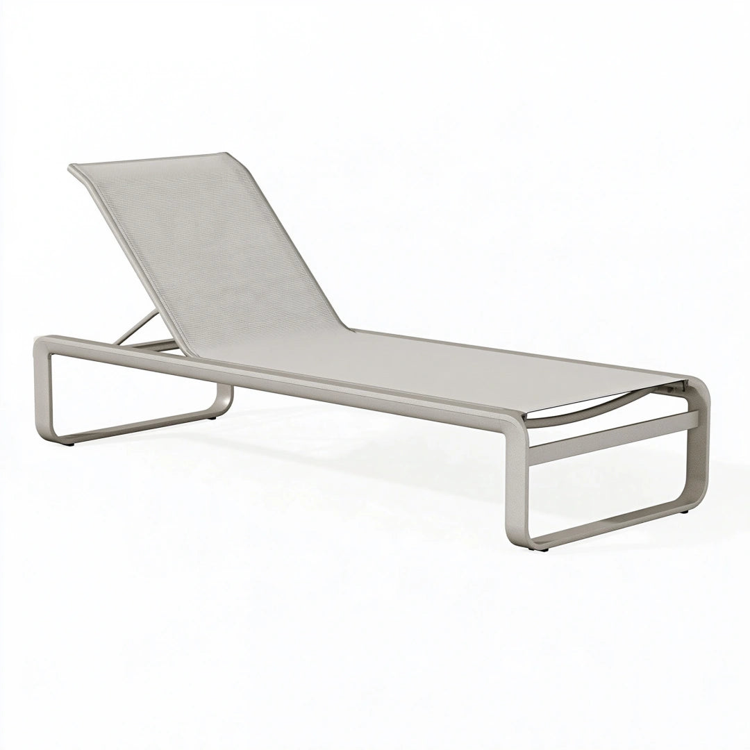 Lettino prendisole 200 x 70 cm in alluminio grigio con schienale reclinabile