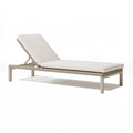 Lettino prendisole 200 x 70 cm in alluminio e rattan sintetico beige con schienale regolabile
