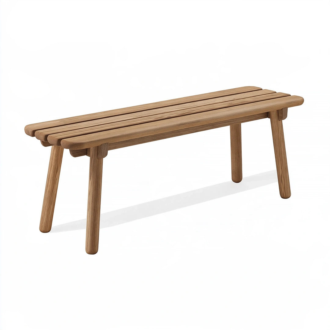 Panchina 120 x 35 x 45 cm in legno marrone - seduta a doghe stile moderno