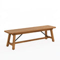 Panca da giardino 150 x 40 x 45 cm in legno marrone con seduta a doghe