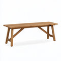 Panca da giardino 180 x 40 x 45 cm in legno marrone - seduta a doghe stile rustico