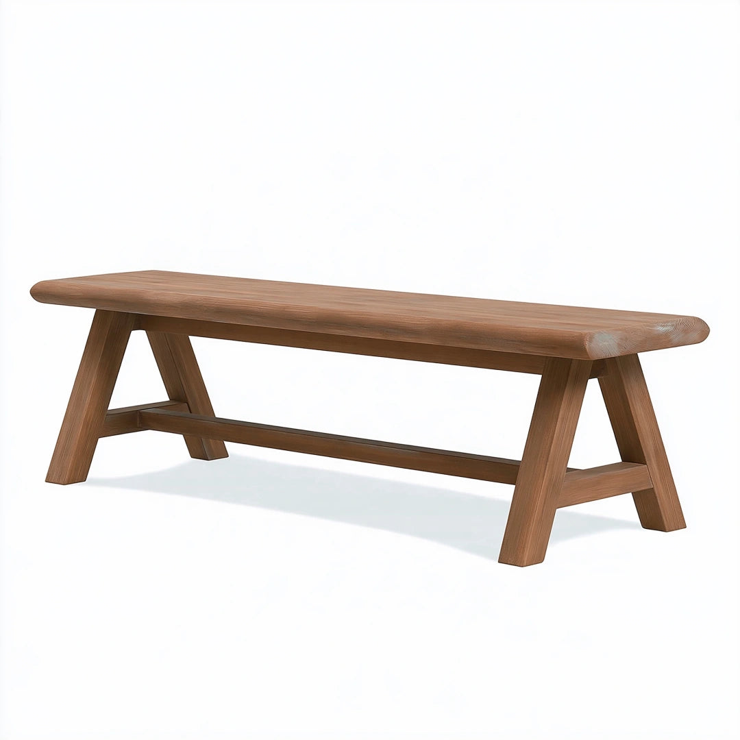 Panca 160 x 35 x 45 cm in legno marrone - seduta da interno stile rustico
