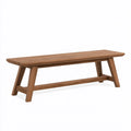 Panca da giardino 180 x 40 x 45 cm in legno massello marrone - design a doghe