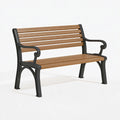 Panchina da giardino 120 x 60 x 80 cm in legno marrone e metallo nero stile classico