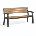 Panca da giardino 120 x 60 x 85 cm in legno e metallo marrone/grigio antracite stile moderno a due posti