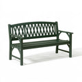 Panca da giardino 120 x 60 x 90 cm in legno verde - schienale intrecciato