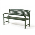 Panchina da giardino 150 x 65 x 90 cm in metallo verde - seduta esterna classica a 3 posti