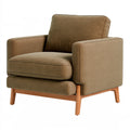 Poltrona 88 x 85 x 88 cm in tessuto marrone con struttura in legno - stile moderno per soggiorno