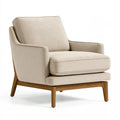 Poltrona 82 x 85 x 89 cm in tessuto beige con struttura in legno stile moderno