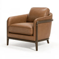 Poltrona 90 x 85 x 82 cm in pelle marrone - stile moderno