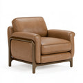 Poltrona 95 x 90 x 82 cm marrone rivestita effetto pelle stile moderno